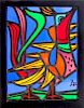 MICHIEL ANNEESSENS, LEADED STAINED GLASS PANEL