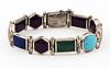 Christin Wolf Silver Colored Stone Inlay Bracelet