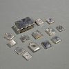 Thirteen English Sterling Silver and Silver-plated Stamp Boxes and Applicators