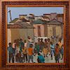 CARLO JEAN-JACQUES (1943-1990): VILLAGE WITH PEOPLE