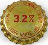 1942 3.2% Beer Cork Backed crown Terre Haute, Indiana