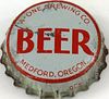 1943 A-One Beer Cork Backed crown Medford, Oregon