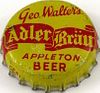 1952 Adler Brau Beer (CCS) Cork Backed crown Appleton, Wisconsin