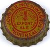 1935 Molson's Export Ale Cork Backed crown Montreal, Quebec