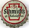 1945 Schmidt Beer ~PA Pint Tax Cork Backed crown Philadelphia, Pennsylvania