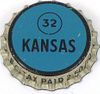 1945 Generic Kansas 32oz tax Cork Backed crown Milwaukee, Wisconsin