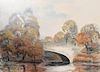Alex Dery (American 20th c.) The Bridge in Autumn