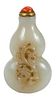 Chinese Jade or Hardstone Double Gourd Snuff Bottle