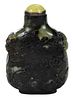 Chinese Green to Black Jade or Hardstone Snuff Bottle