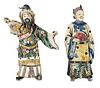 Two Chinese Ceramic Figural Roof Tiles