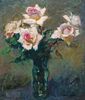 Still life Of Pink Rose Flowers Oil Painting