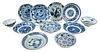 Eleven Pieces of Chinese Blue and White Porcelain