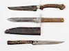 Bag Knives By Frank House, Lot of Two PLUS Sheffield Bowie by John Newton & Co. 