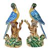 Pair of Chinese Export Porcelain Parrots