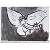 MARC CHAGALL, The Universal Declaration of Human Rights, Signed on plate, Lithography 402/1000, 6.2 x 7.4" (16 x 19 cm) total. Certificate | MARC CHAG