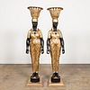 PAIR, 70" NEO-EGYPTIAN STANDING FIGURAL PLANTERS