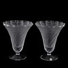 PAIR, LALIQUE FROSTED CRYSTAL "LUCIE" VASES