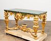 LOUIS XIV-STYLE GILTWOOD MARBLE TOP CONSOLE TABLE