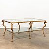 EMPIRE STYLE GILT METAL & GLASS COCKTAIL TABLE
