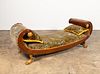 REGENCY-STYLE LEOPARD UPHOLSTERED MAHOGANY DAYBED