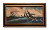 Feininger, Theodore Lux Midway Island. 1930. Öl auf Leinwand. 45,2 x 89,6 cm. Signiert "LUX" sowie verso auf dem Keilrahmen signiert und datiert. Im g