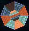 Vasarely, Victor Heisenberg. 1979. Farbserigraphie auf Karton. 54,5 x 54,5 cm (63 x 59 cm, Sichtmaß). Signiert und römisch nummeriert. Unter Glas hoch