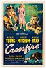"CROSSFIRE" THEATRICAL MOVIE POSTER, 1947