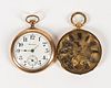 TWO GOLD FILLED OPEN FACE POCKET WATCHES