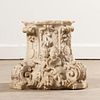 19TH C. CARVED BAROQUE-STYLE PUTTI PEDESTAL