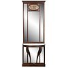 NEOCLASSICAL STYLE MAHOGANY PIER MIRROR AND TABLE
