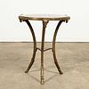 FRENCH EMPIRE STYLE MARBLE & BRONZE GUERIDON TABLE