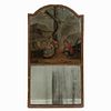 FRENCH TRUMEAU MIRROR WITH GENRE SCENE PAINTING