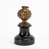 CONTINENTAL BRONZE FIGURE OF A POMEGRANATE ON BASE