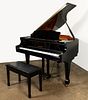 SAMICK BLACK BABY GRAND PIANO W/ BENCH