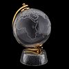 ARTISAN SIGNED HAND-CUT CRYSTAL GLOBE ON STAND