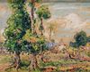 Reynolds Beal Colorful Summer Landscape Drawing
