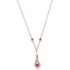 CHOKER WITH RUBIES AND DIAMONDS IN 14K YELLOW GOLD Oval and round cut rubies ~0.50 ct, 8x8 cut diamonds ~0.10 ct | GARGANTILLA CON RUBÍES Y DIAMANTES 
