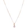 CHOKER AND PENDANT WITH DIAMOND IN YELLOW, WHITE AND PINK 14K AND 10K GOLD 1 Pear cut diamond ~0.42 ct Clarity: I2-I3 | GARGANTILLA Y PENDIENTE CON DI