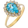 RING WITH TOPAZ AND DIAMONDS IN 14K YELLOW GOLD 1 Pearl cut topaz ~1.40 ct, Brilliant cut diamonds ~0.30 ct. Size: 7 | ANILLO CON TOPACIO Y DIAMANTES 