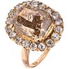 RING WITH DIAMONDS IN 18K PINK GOLD 1 Radient emerald cut diamond ~7.55 ct Clarity: I2-I3 Color: champagne | ANILLO CON DIAMANTES EN ORO ROSA DE 18K c