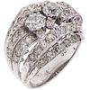 RING WITH DIAMONDS IN 18K WHITE GOLD 2 Antique cut diamonds ~0.64 ct Clarity: I1-I2. Weight: 10.8 g. Size: 7 ¾ | ANILLO CON DIAMANTES EN ORO BLANCO DE