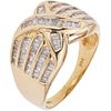 RING WITH DIAMONDS IN 14K YELLOW GOLD Trapezoide baguette cut diamonds ~1.10 ct. Weight: 7.5 g. Size: 10 ½ | ANILLO CON DIAMANTES EN ORO AMARILLO DE 1