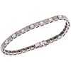 BRACELET WITH DIAMONDS IN PALLADIUM SILVER AND SILVER Double figure 8 safety. Weight: 12.8 g. Length: 6.7" (17.1 cm) approx. | PULSERA CON DIAMANTES E