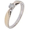 SOLITAIRE RING WITH DIAMOND IN 14K WHITE GOLD 1 Brilliant cut diamond ~0.14 ct. Weight: 2.5 g. Size: 6 | ANILLO SOLITARIO CON DIAMANTE EN ORO BLANCO D