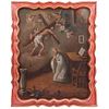LORENZO ZENDEJAS PUEBLA, (¿?-1830) APARICIÓN DE CRISTO A SAN BERNARDO DE CLARAVAL Oil on canvas Signed 28.7 x 22.4" (73 x 57 cm) | LORENZO ZENDEJAS PU