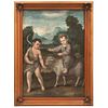 SAN JUAN BAUTISTA Y JESÚS NIÑOS MEXICO, 19TH CENTURY Oil on canvas Conservation details 47.2 x 33.8" (120 x 86 cm) | SAN JUAN BAUTISTA Y JESÚS NIÑOS M