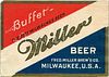 1911 Miller Buffet Beer 12oz WI287-10 Milwaukee, Wisconsin