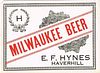 1885 Milwaukee Beer No Ref. ES57-21 Haverhill, Massachusetts