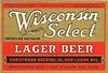 1933 Wisconsin Select Lager Beer 64oz Half Gallon New Lisbon, Wisconsin