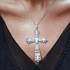 Art Deco Platinum Diamond Sapphire Cross